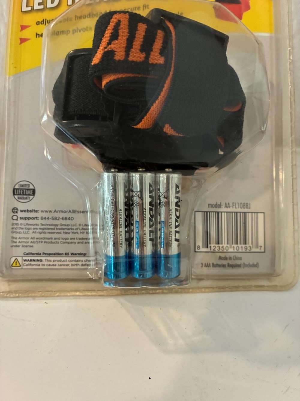 Armor All LED Headlamp - Orange and Black NEW - Picture 3 of 6
